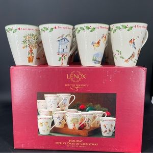 New ~ LENOX Holiday Twelve Days of Christmas Set of 12 Mugs